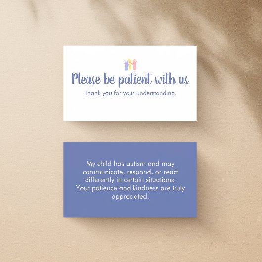 Visite Carte de notification de sensibilisation à l'autis