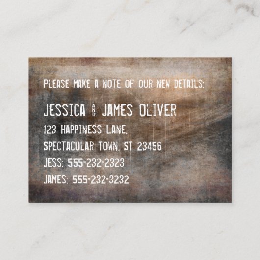 Visite Carte de notification marron gris grunge Nous avon (Devant)