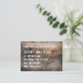 Visite Carte de notification marron gris grunge Nous avon (Debout devant)