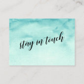 Visite Carte de notification Ombre sarcelle Aquarelle (Dos)
