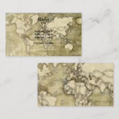 Visite Carte de papier usée du monde (Devant / Derrière)