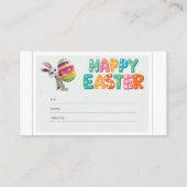 Visite Carte de Pâques heureux lapin de Pâques (Dos)