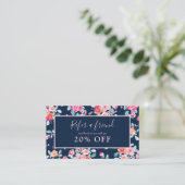 Visite Carte de parrainage Fleurs de roses roses (Debout devant)