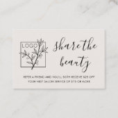 Visite Carte de parrainage Logo Moderne Blanc cassé (Devant)