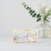 Visite carte de parrainage texture opale blanche (Debout devant)