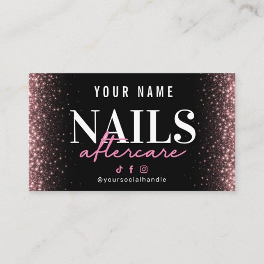 Visite Carte de parties scintillant Gold Nails (Devant)