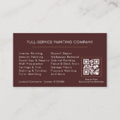 Visite Carte de peintre moderne Bourgogne Or QR Code (Dos)