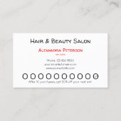 Visite Carte de perforation avec coeur rouge (Dos)