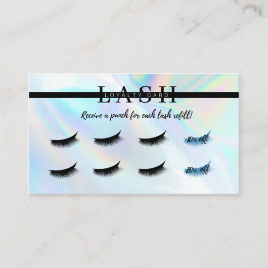 Visite Carte de perforation Lash Extension Filler Loyalty (Dos)