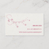 Visite Carte de personnel avec des fleurs rouges et (Dos)