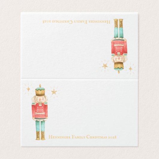 Visite Carte de place de l'invité Nutcracker de Noël (Extérieur déplié)