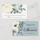 VISITE CARTE DE PLACE DE MARIAGE FLEURALE BLANC IVOIRE DO (Devant / Derrière)