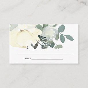 VISITE CARTE DE PLACE DE MARIAGE FLEURALE BLANC IVOIRE DO