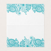 Visite Carte de place en dentelle bleu turquoise (Intérieur déplié)