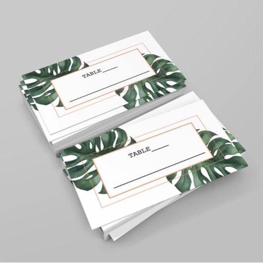 Visite Carte de place Tropical Palm Leaf Monstera