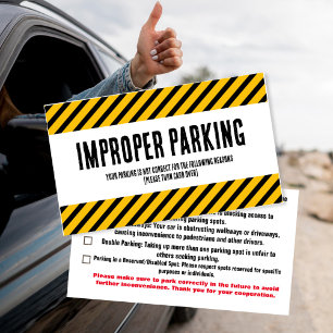 Visite Carte de plainte de stationnement incorrecte