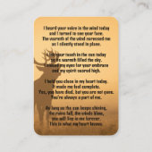 Visite Carte de poche mémorial Chasseur de chasses Deer (Dos)