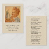 Visite Carte de poème Vintage catholique Vierge Marie (Devant / Derrière)