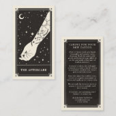 Visite Carte de postcure céleste Tarot noir tatouage (Devant / Derrière)