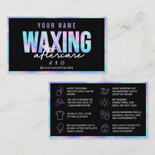 Visite Carte de postsoins Holographique Waxing