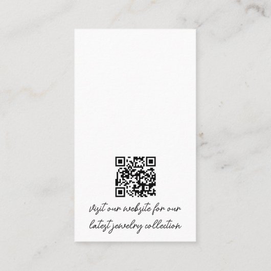 Visite Carte de Présentation de Bijoux à Code QR avec Log (Dos)