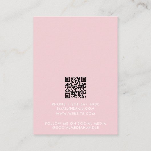Visite Carte de Présentation de Bijoux à Script Rose Mini (Dos)