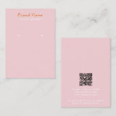Visite Carte de Présentation de Bijoux à Script Rose Mini (Devant / Derrière)