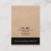 Visite Carte de présentation de bijoux avec logo kraft (Dos)