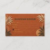 Visite Carte de présentation de bijoux boho en terre cuit (Dos)