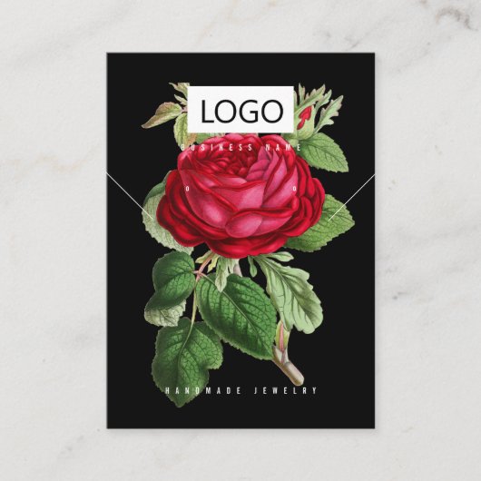 Visite Carte de Présentation de Bijoux de Fleurs de Rose (Devant)
