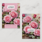 Visite Carte de présentation de bijoux de roses Boucles d (Devant / Derrière)
