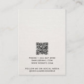 Visite Carte de présentation de bijoux en lin beige minim (Dos)