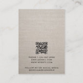 Visite Carte de présentation de bijoux en lin beige minim (Dos)