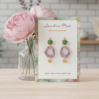 Visite Carte de Présentation de Bijoux en Marbre Pailleté