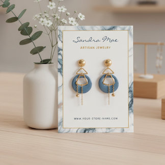 Visite Carte de Présentation de Bijoux en Marbre Pailleté