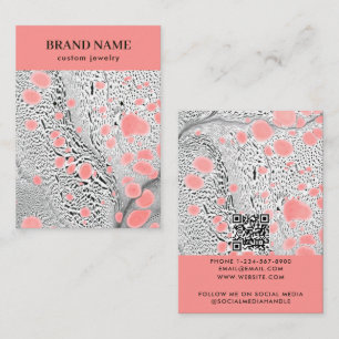 Visite Carte de présentation de bijoux en marbre rose noi