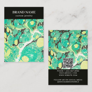 Visite Carte de présentation de bijoux en marbre vert jau