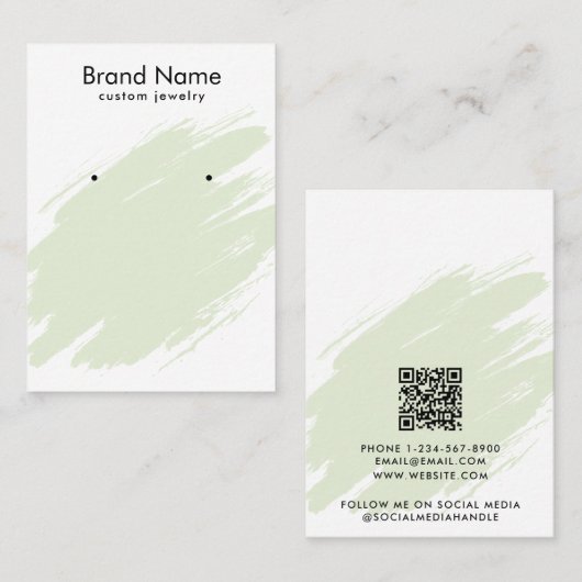 Visite Carte de présentation de bijoux moderne aquarelle (Devant / Derrière)