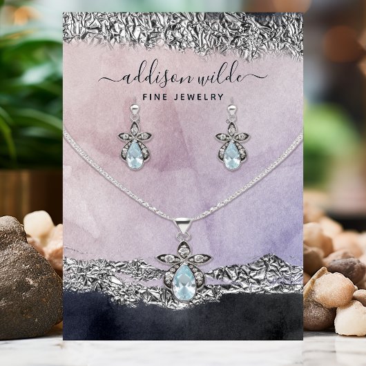 Visite Carte de présentation de bijoux moderne argent noi