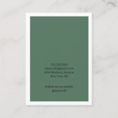 Visite Carte de présentation de bijoux modernes vert oliv (Dos)