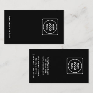 Visite Carte de Présentation de Bijoux Noir pour Boucles