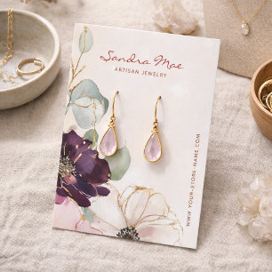 Visite Carte de Présentation de Bijoux Pailletée Or à Mot
