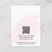 Visite Carte de présentation de bijoux rose aquarelle mod (Dos)
