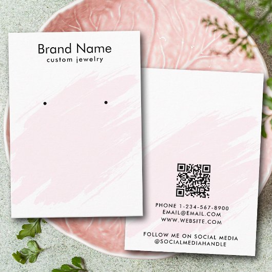 Visite Carte de présentation de bijoux rose aquarelle mod