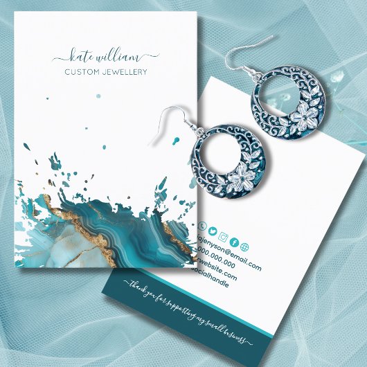 Visite Carte de présentation de boucles d'oreilles en aga