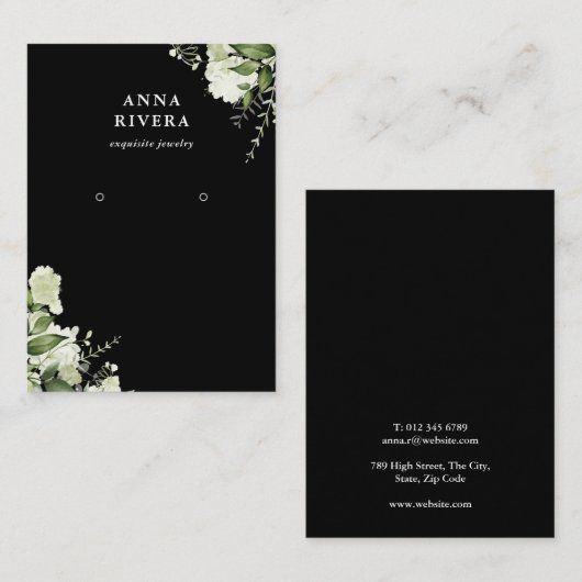 Visite Carte de présentation de boucles d'oreilles floral (Devant / Derrière)