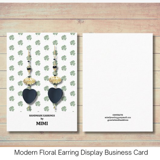 Visite Carte de Présentation de Boucles d'Oreilles Modern
