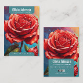 Visite Carte de présentation de boucles d'oreilles Roses (Devant / Derrière)