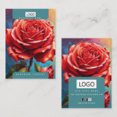 Visite Carte de présentation de boucles d'oreilles Roses (Devant / Derrière)