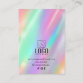 Visite Carte de Présentation de Bracelet Pastel Holograph (Dos)